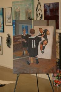 Self portrait - Young Boy as Jonah Lomu by Thomas Brown